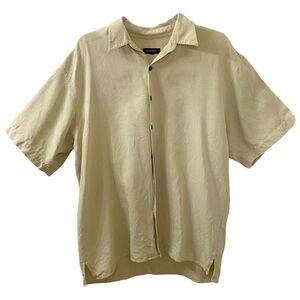Toscano Large Knit Silk Button Up Shirt